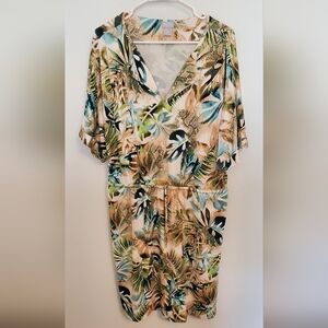 Chico's Size 3 Tropical Palm Leaf And Snakeskin Print Women's Tunic Dress
